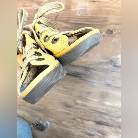 Fly London Ylva Platform Wedge Sandals Leather Yellow chunky heel comfy 40 9/9.5 - Picture 8 of 9